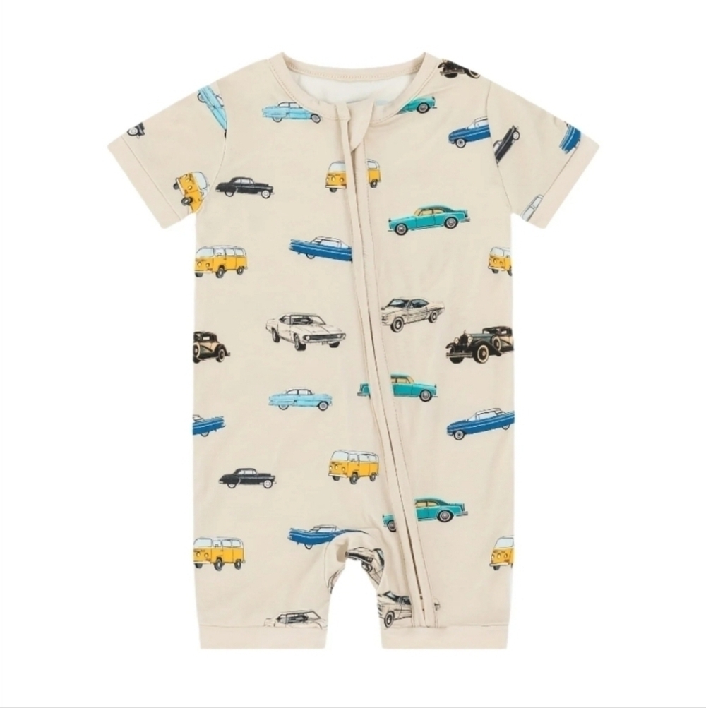 Miozing Bamboo Baby Vintage Car Pajamas Size 18-24 Months